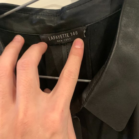 Black Lafayette 148 Short Sleeve Button Down - Picture 4 of 4